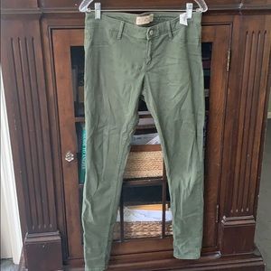 Hollister green skinny jeans